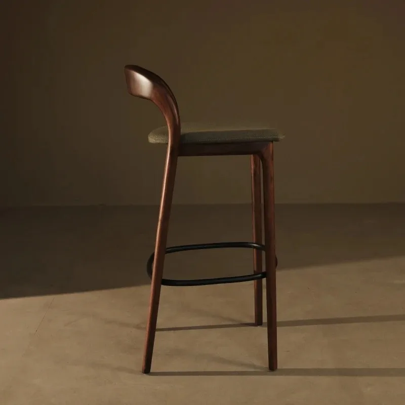 Taburetes de bar de madera de diseño, respaldo vintage, silla de bar de madera rústica de lujo, diseño ergonómico, muebles para barra