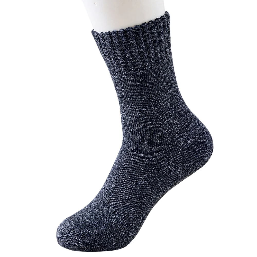 5 Paar/Lot Herren Winter Superdick Thermosocken Wolle Herren Damen Einfarbige Hochwertige Wollsocken Kälte- und Schneeschutz Warme Wollsocken – Detail 8