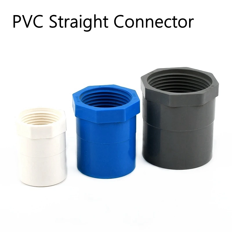 1PC I.D 20-110mm PVC Female Thread Direct Connectors Garden Irrigation Water Pipe Industrial Adapter Aquarium Parts Tube Joints