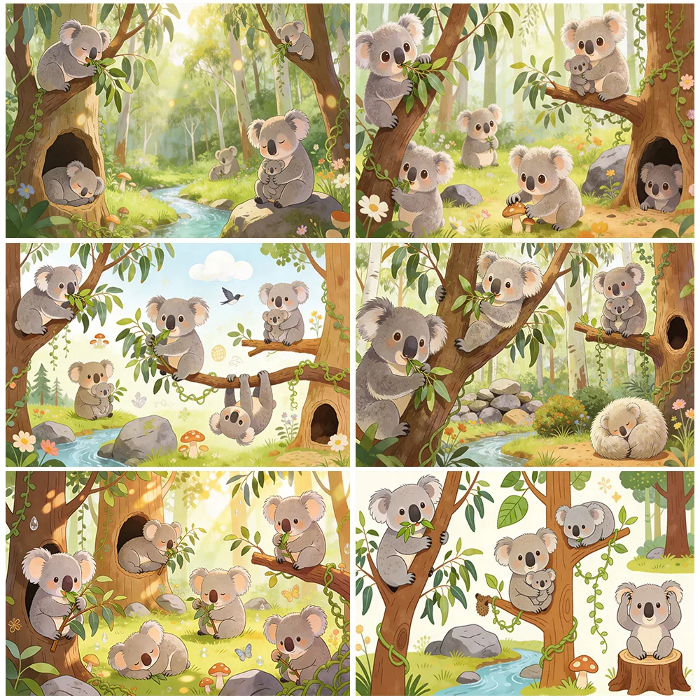 

Simple And Honest Koala Theme Birthday Party Decorations Background Cute Gentle Baby Shower Supplies Photo Studio Prop Kid Gifts