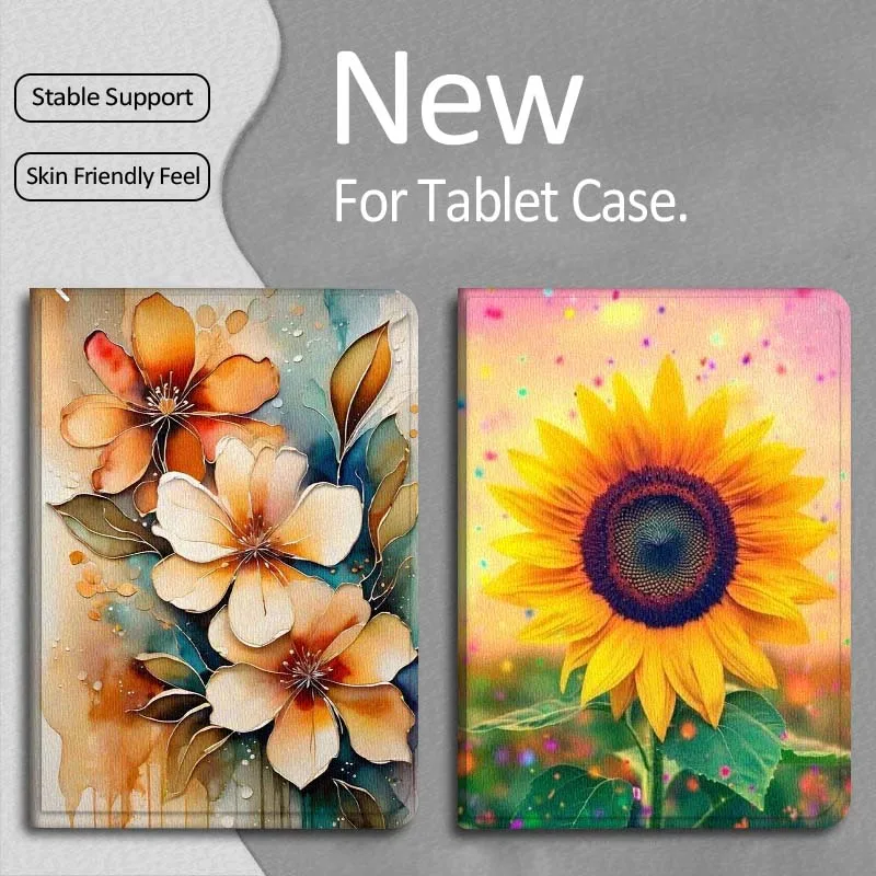 

Flower Sunflower Beautiful Gift For Apple iPad Pro Air 13 2 7th 6th 2025 M2 M3 M4 M512.9 13 inch Foldable Tablet Case