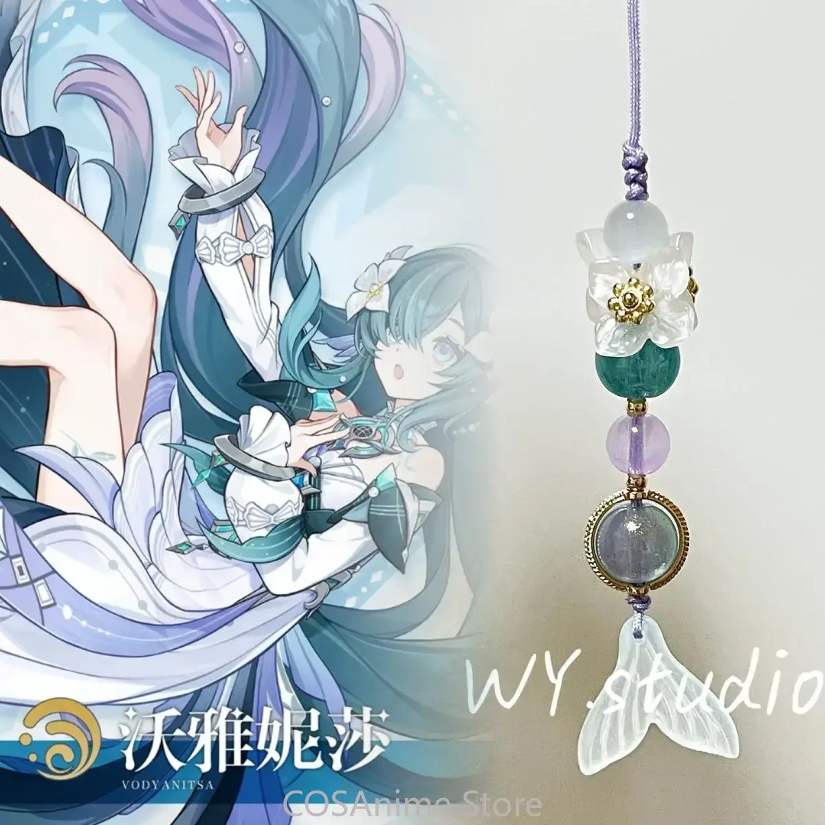 Honkai：Star Rail Vodyanitsa Game Cosplay Mobile Phone Chain Pendant Phone Strap Elements Ornament Xmas Fans Gift