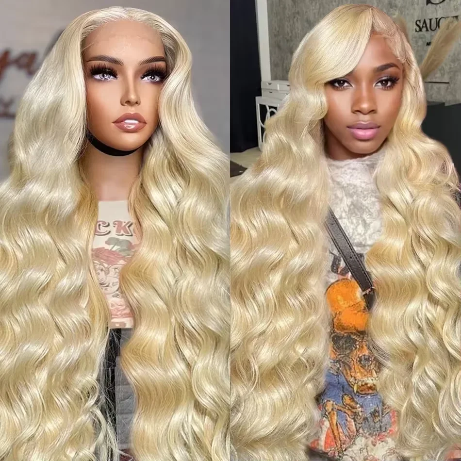 

Объемная волна 40, 46 дюймов, 613, блондинка, плотность 220%, 13x4, 13x6, полная фронтальная часть, HD, прозрачные кружевные парики из человеческих волос для женщин