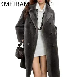 Real Merino Wool Fur Coat Women Long Natural Sheepskin Fur Jacket Luxury New in Coats Winter Clothes Woman 2024 дубленка женская