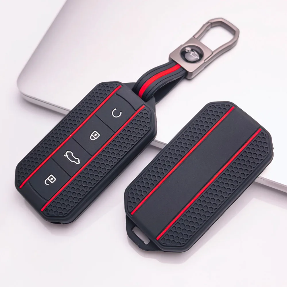 4 Buttons Silicone Car Key Case Cover Fob Shell for Chery Jaecoo J7 J5 2025 2026 Remote Key Protector Key Chain Car Accessories