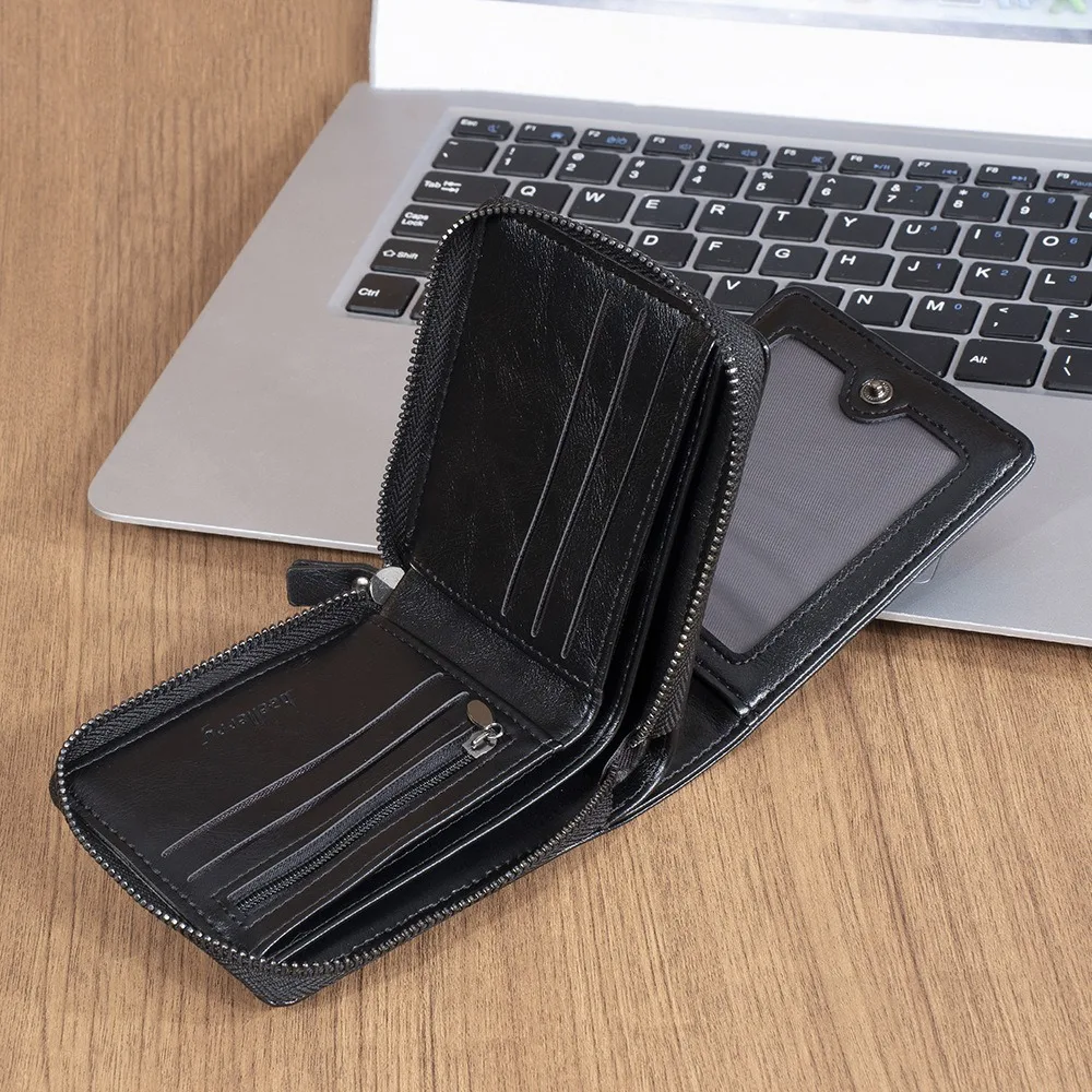 منظم بطاقات البنك سستة الحقيبة الرجال سستة المحفظة بولي Leather حافظة بطاقات الائتمان الجلدية حامل البطاقة المحمولة مربع حقيبة التخزين الأولاد هدية