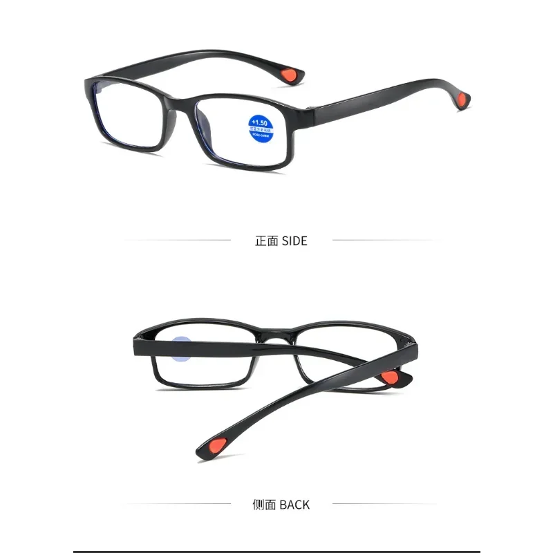 Óculos de leitura quadrados para homens, elasticidade para lentes Sight Plus, nova moda, + 1,5, + 2,5, + 3,5