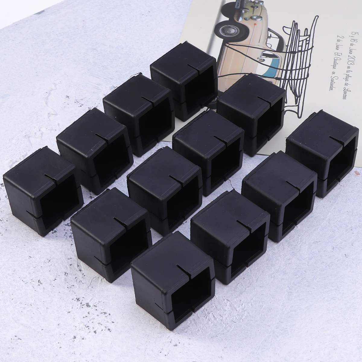 

12 PCS Anti-slip Silicone Foot Cover Chair Leg Caps Floor Wooden Protectors Black