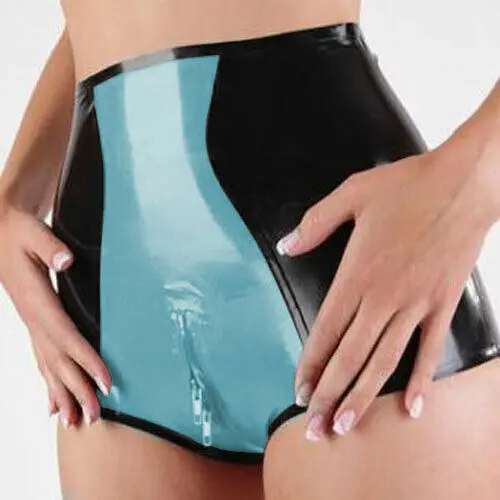 

Latex Gummi schwarz Slip Hohe Taille Korsett Schwimmen kurze Hose 0.4mm Halloween