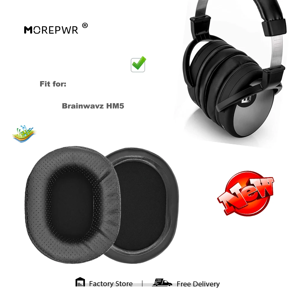 

Morepwr Replacement Ear Pads for Brainwavz HM5 Headset Parts Leather Cushion Velvet Earmuff Earphone Sleeve Cover