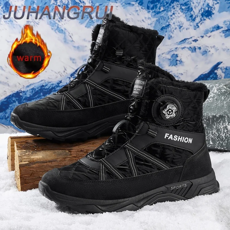 Brand Winter Sneakers Men's Boots Thick Plush Warm Men's Snow Boots Soft Non-Slip Men Ankle Shoes Outdoor Waterproof Men's Boots
