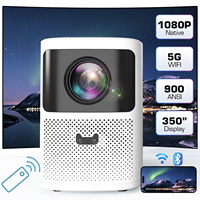 EGOBAS 1080P 900ANSI 4K Android Projector with WiFi and Bluetooth, Auto Focus WiFi6 Home Video Movie Portable Projector Phone