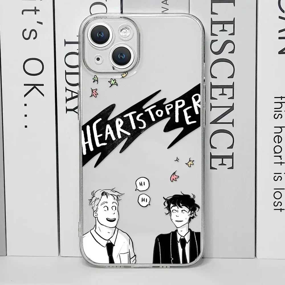 Heartstopper Phone Case for IPhone 16 15 14 11 12 13 Pro Max XS SE2 7 8 15Plus Charlie Nick Transparent Silicone Soft Back Cover