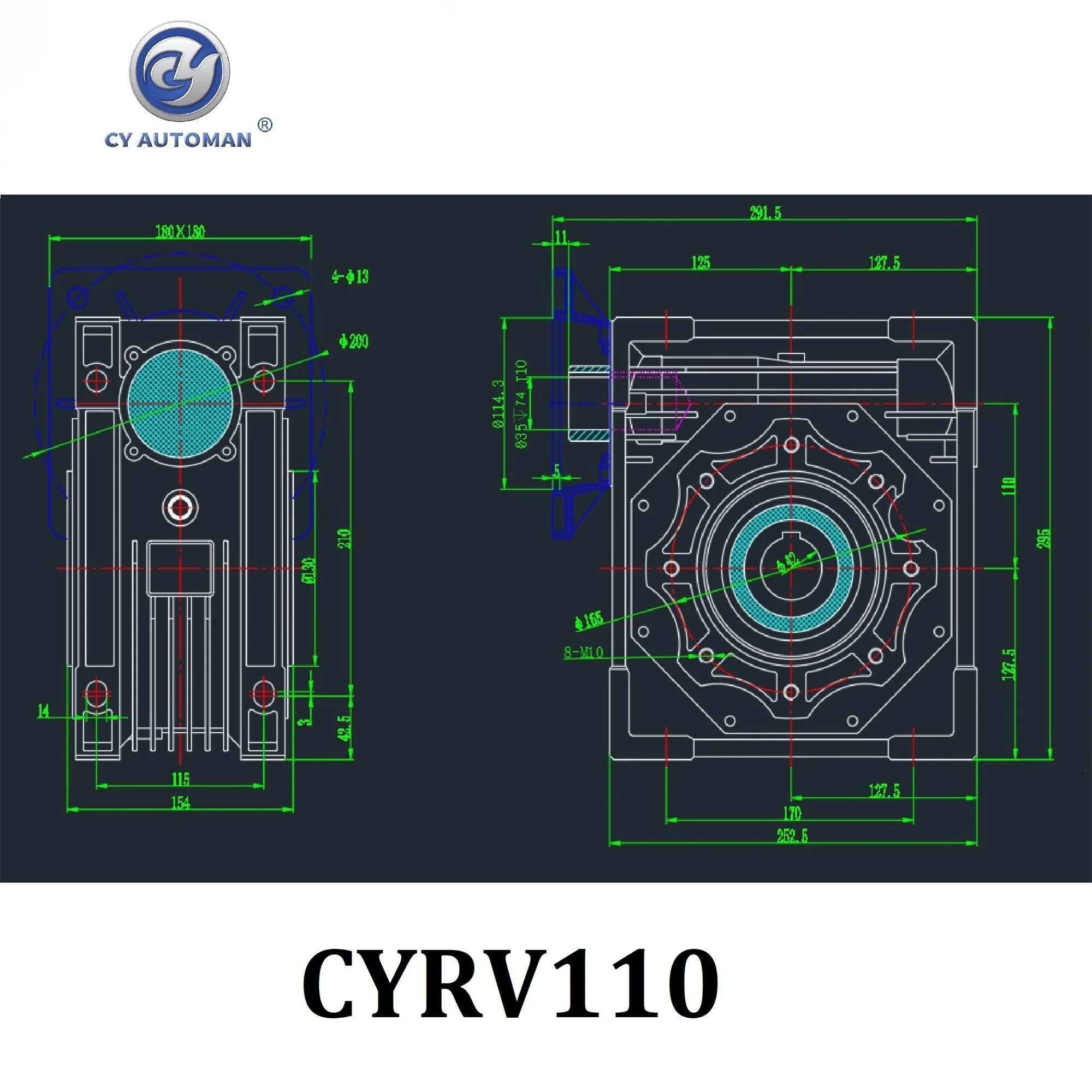 Imagem -06 - Cyautoman Worm Gearbox Manutenção Livre Nmrv110 Entrada 19 mm 24 mm 28 mm 38 mm Saída 42 mm Relação 5:1 100:1 Fabricação Factory Outlet