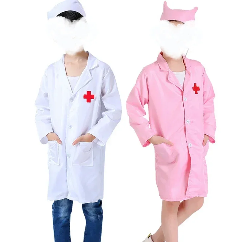 Doctor Costume for Nurse Scrubs Set Lab Coat Doctor Dress Up for Halloween Career Day Role Play Clothes Scientist Costume