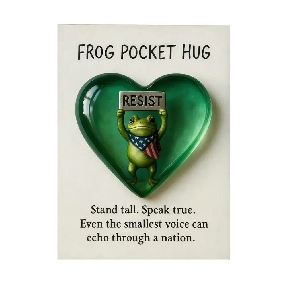 Pocket Hug Resist Frog Pocket Hug Token Positive Emotional Support Card Love Heart Decoration Inspirational Encouragement Gift