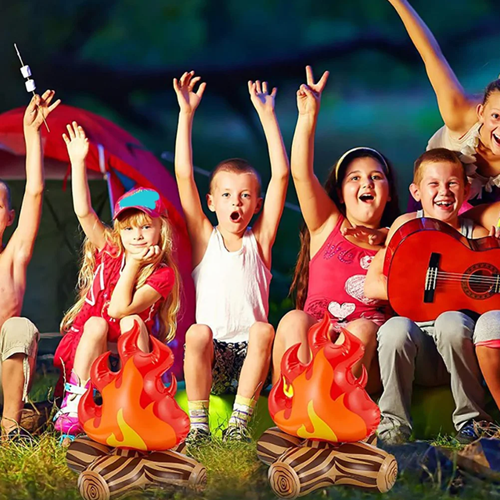 Inflatable Flame Model Yard Decoration Props Pvc Bonfire Camping Party Garden Fake Campfire