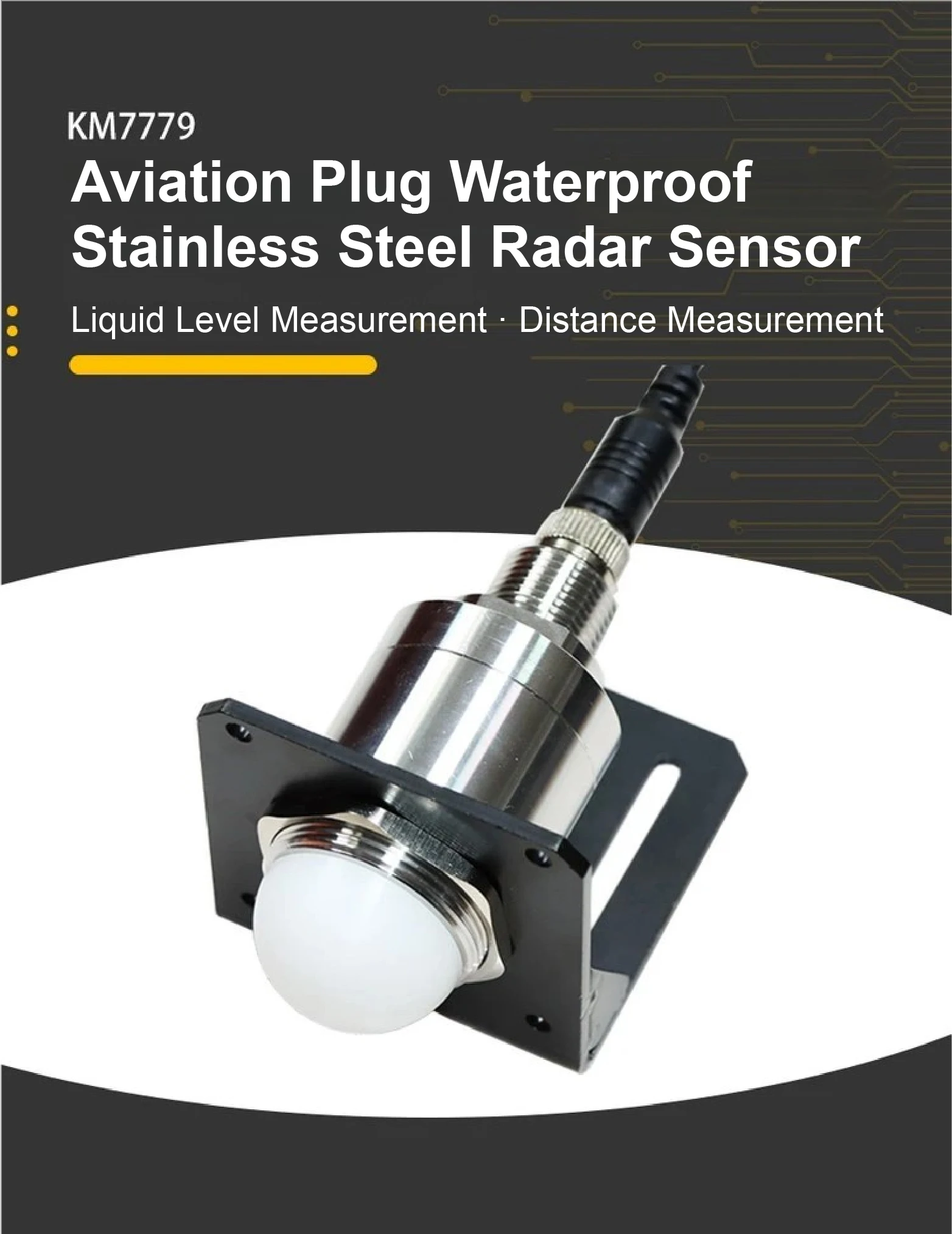 4‑20ma Rs485 80ghz Level Sensor 3‑12m Stainless Steel Waterproof Aviation Plug Design For Reservoir