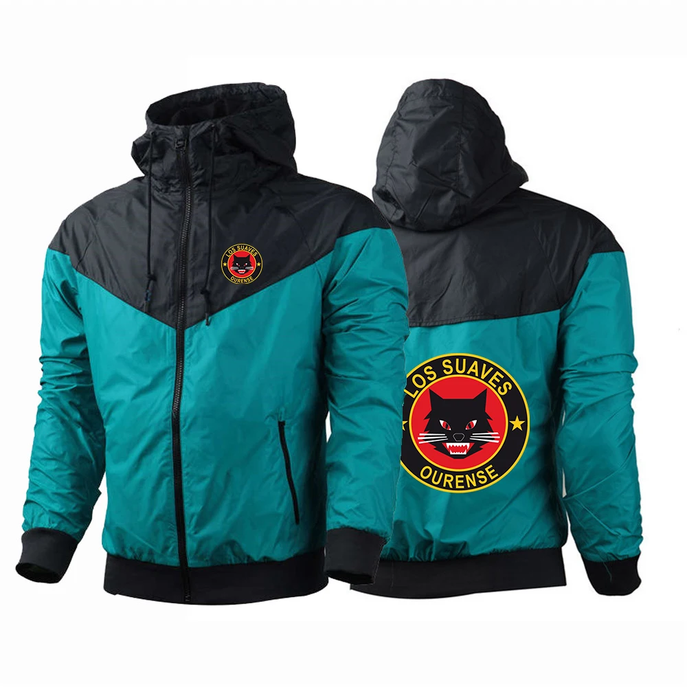 2026 High Quality Color Blocking Designer Trendy Jacket Los Suaves Ourense Logo Print Men's Spring And Autumn Coat Hoodies