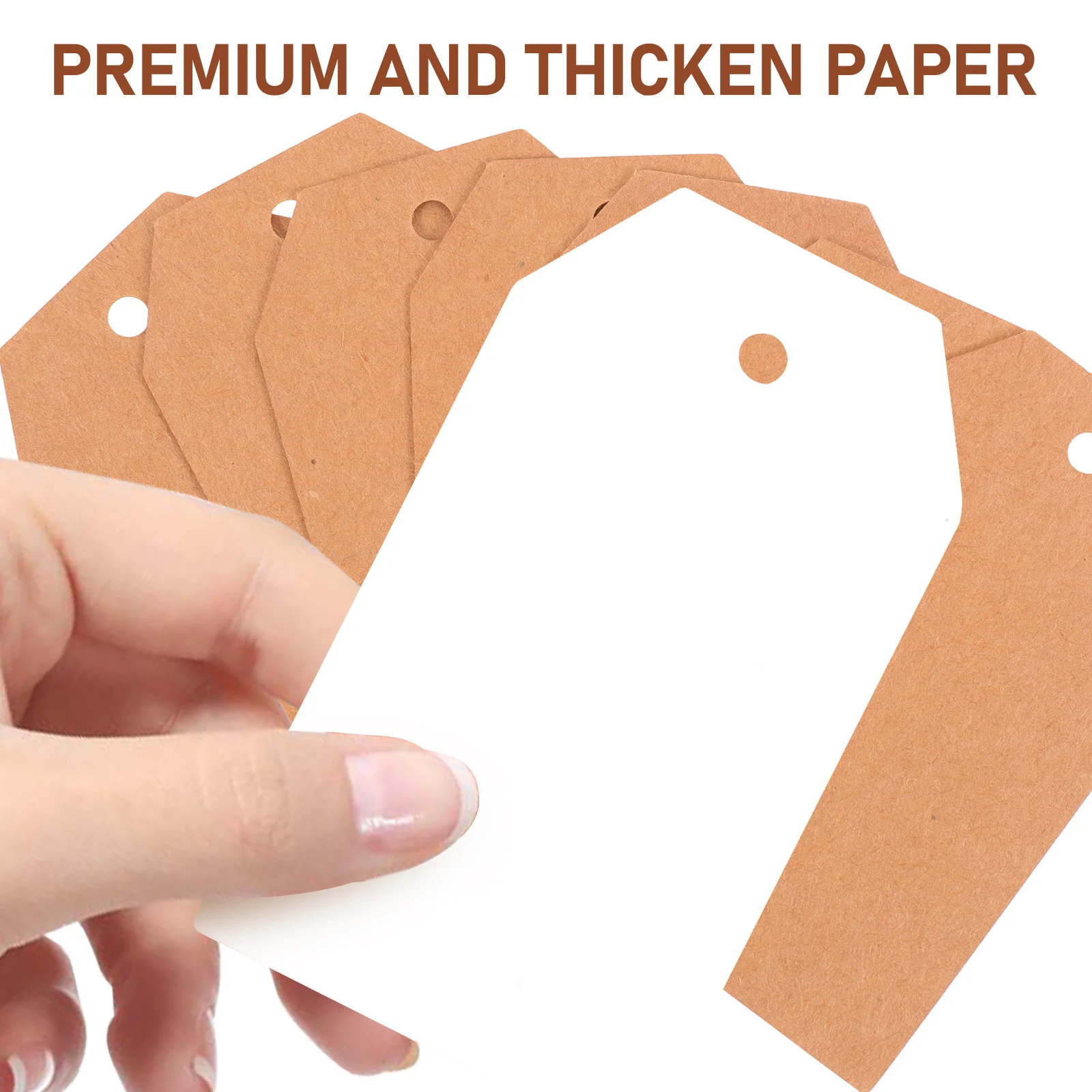

200 Pcs Hanging Blank Paper Labels Strong Pre Punch Holes Craft Project Price Christmas Gift Tags Clothing Tags Student