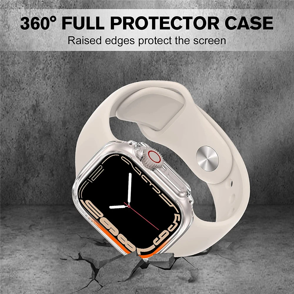 For Apple Watch Ultra Case 49mm apple watch 8 45mm 41mm No Screen Protector Shockproof PC Bumper for iWatch Ultra case 49mm