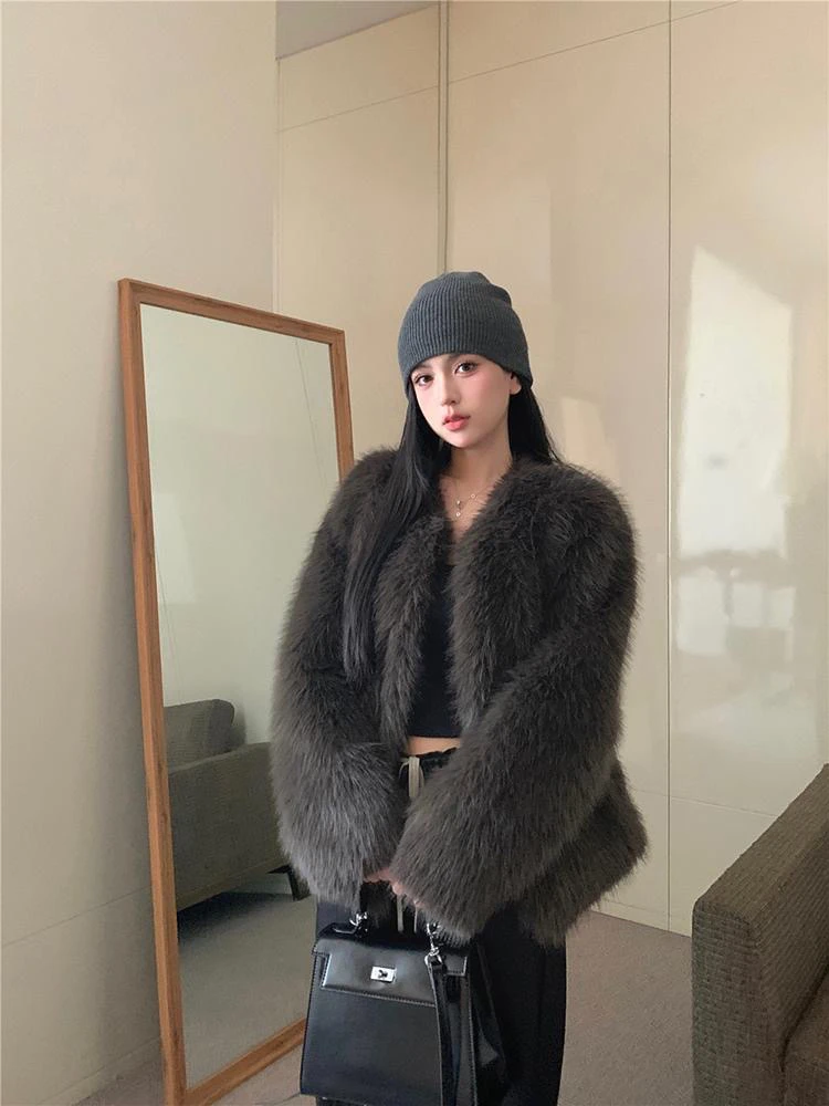 Umweltfreundlicher Damen-Pelzmantel – Ming-Pelz, integrierte Haut und Pelz, Herbst-Winter, neuer, flauschiger Luxusmantel von Sle ay