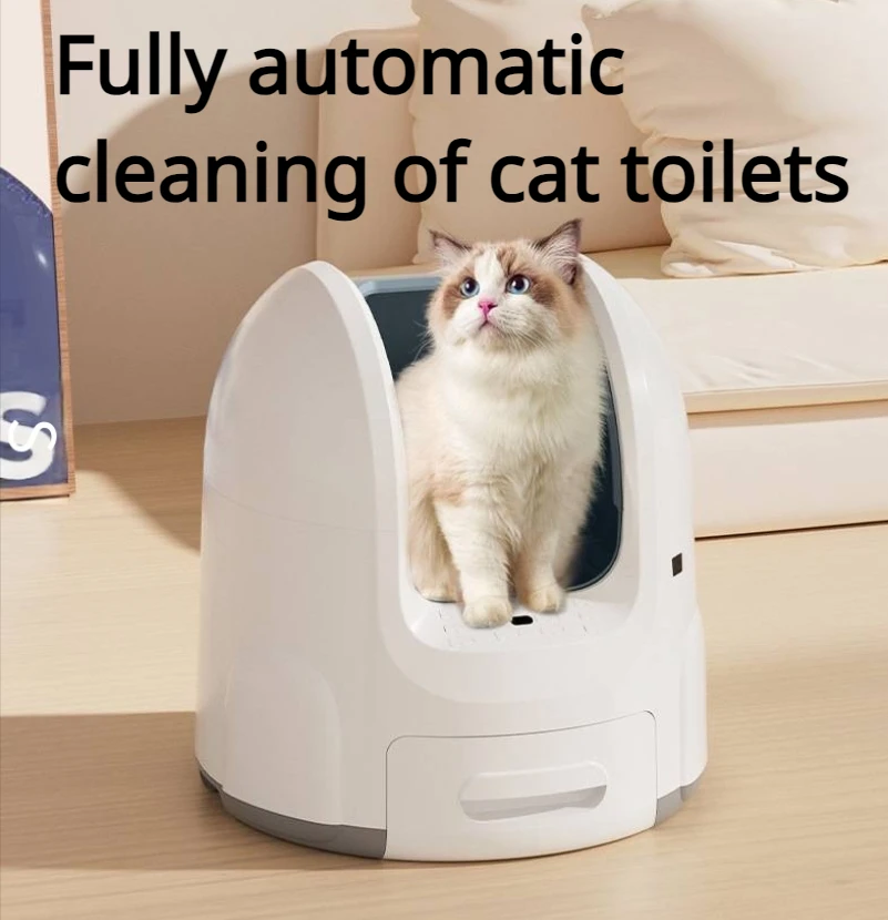 New 65L Pet Intelligent Cat Litter Box Fully Automatic Cleaning Cat Litter Tray Large Capacity Automatic Fecal Shovel Machine