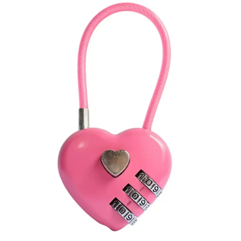 Love lock Gift Wedding Lock Heart Shaped Password Lock Schoolbag Backpack Padlock Suitcase Rope Lock Cabinet Lock