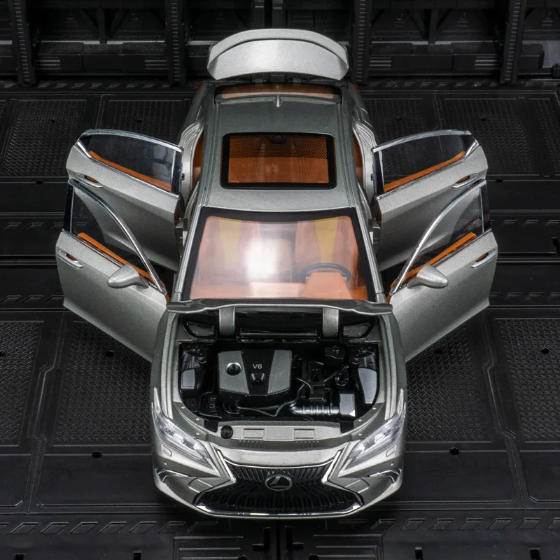 Modelo de coche de aleación Lexus ES300H 1:24, colección de adornos, juguetes eléctricos de metal para niños, puertas y capó de motor, maletero se puede abrir