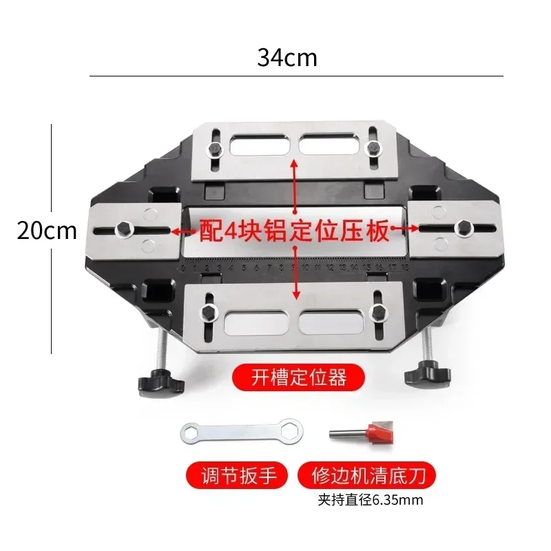 New Wood Door Hinge Hole Opener Hinge Positioning Slotter Hinge Lock Guide Plate Hole Opener With Spanner Bottom Cutter Woodwork