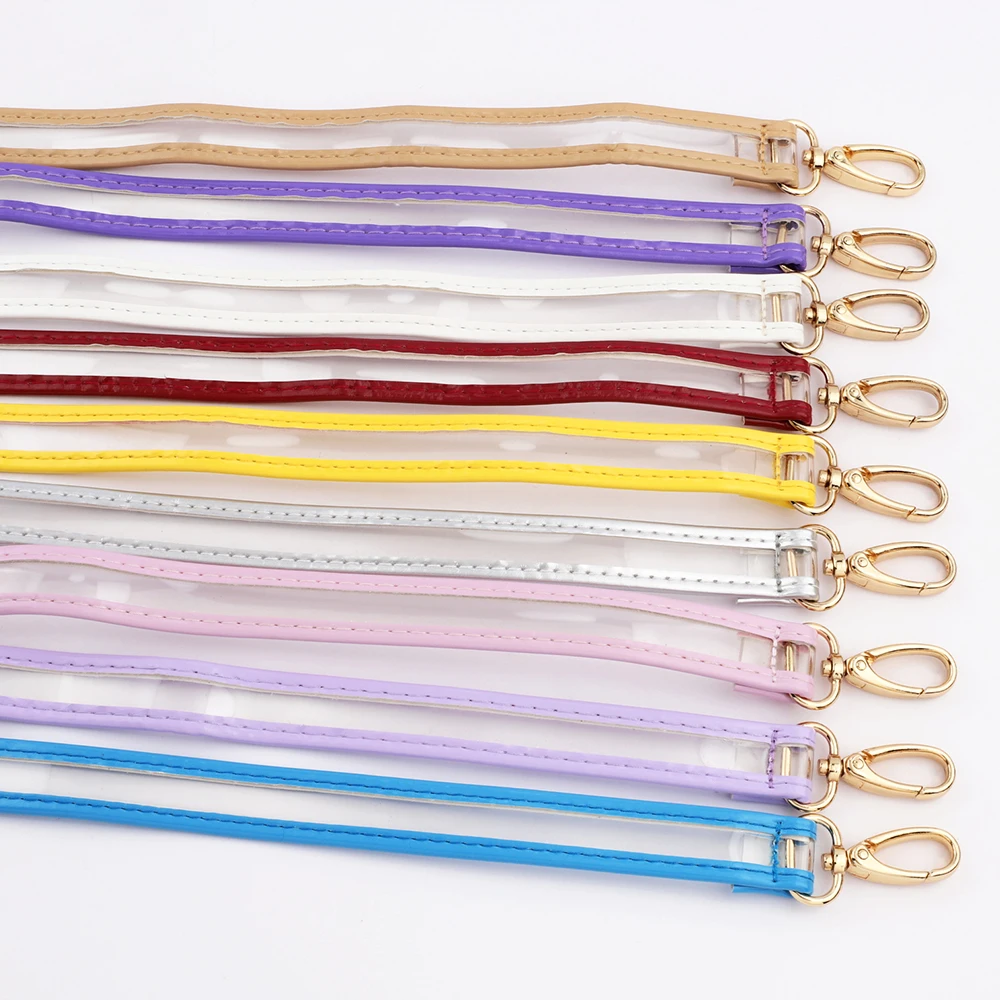 

120Cm Colorful Transparent Shoulder Bag Strap Adjustable PVC Handbag Handle Replacement Belts for Women Purse Bags DIY Accessory
