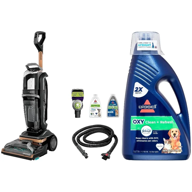 BISSELL Revolution HydroSteam Carpet Cleaner, 3428 & BISSELL Advanced Pro Max Clean + Protect Deep Cleaning Carpet Formula,