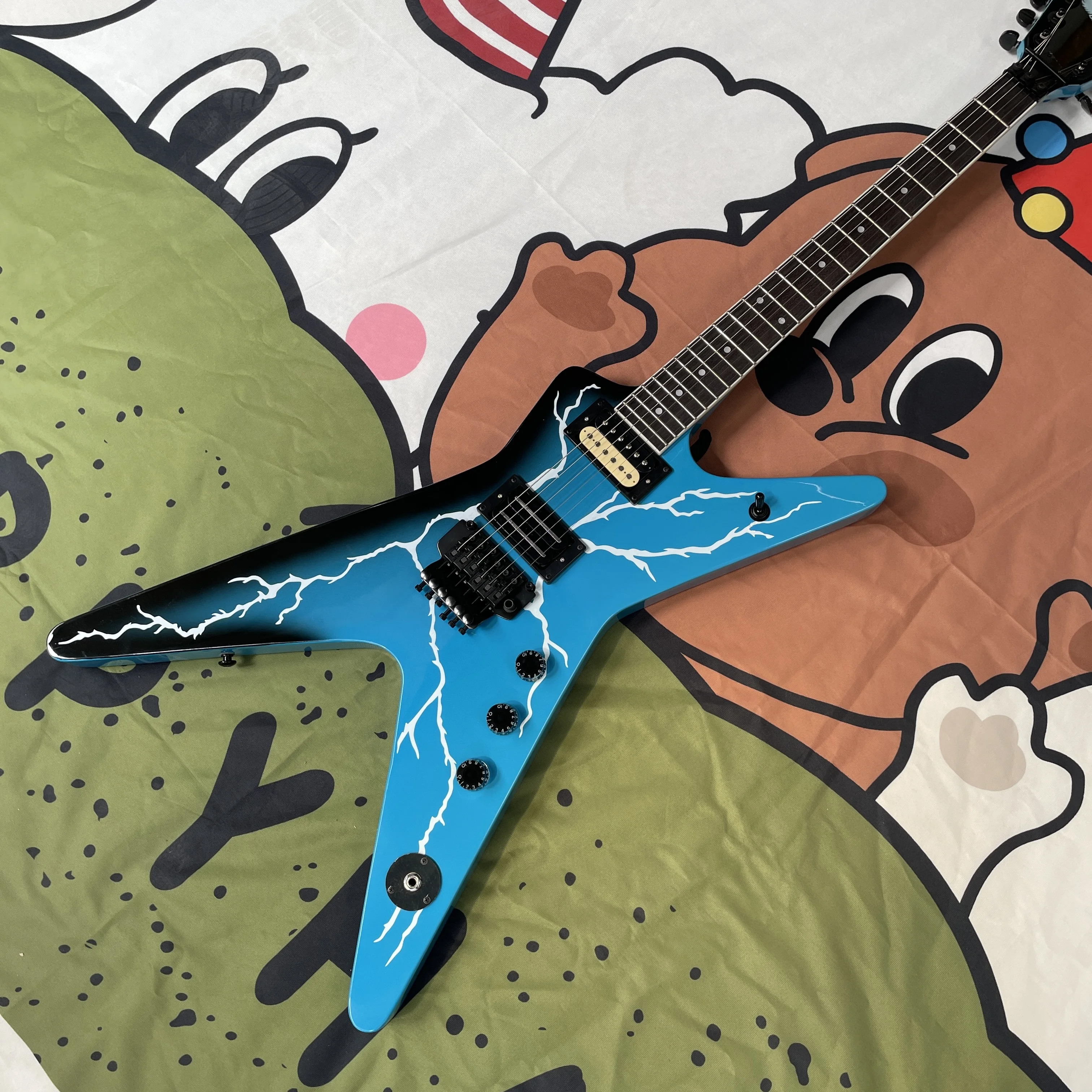 

Шестиструнная электрогитара Blue Lightning, гитары с системой вибрато и двойными звукоснимателями, электрогитара для продвинутых/профессиональных музыкантов.