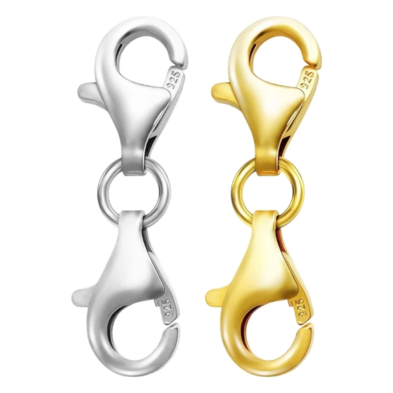 

Fast Reach 4Pieces Silver Double Clasp Set for Extending and Securing Jewelry Chains