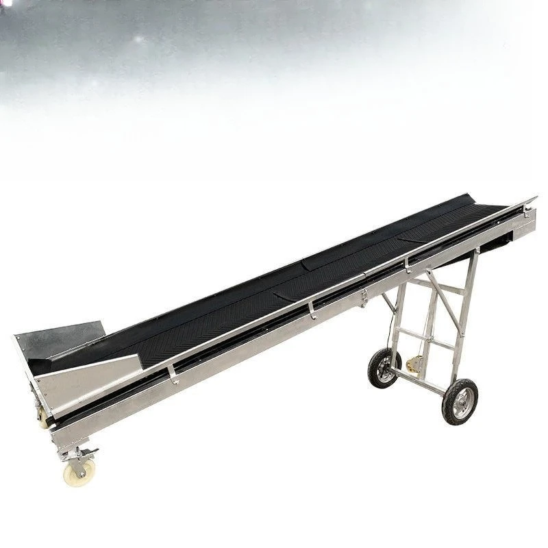 

Foldable lifting mobile loading and unloading artifact anti-skid belt conveyor