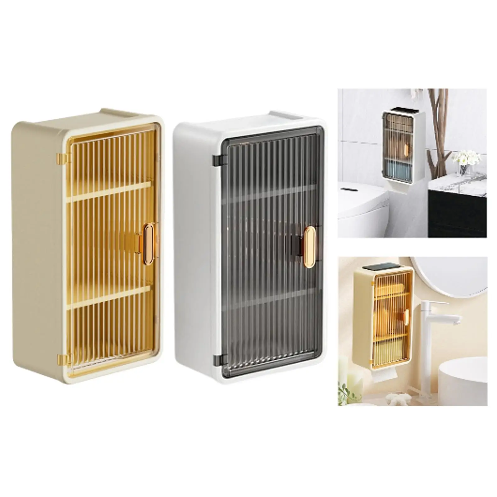 Tissue Holder with Shelf Toilet Paper Holder Wall Mounted Bathroom Storage Rack