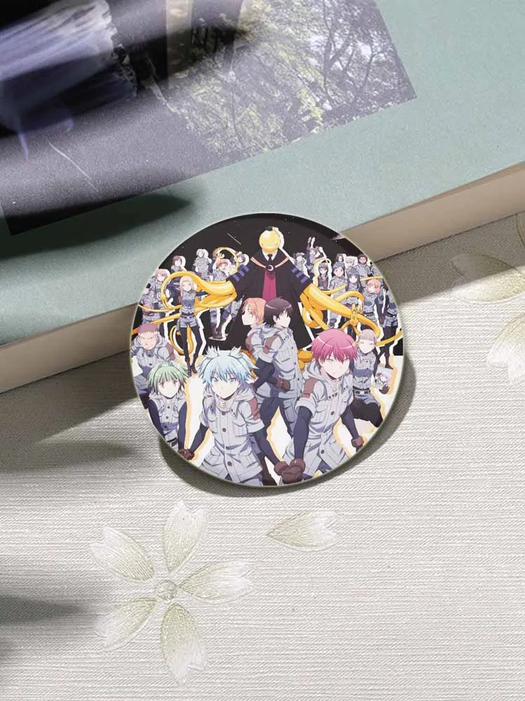 Anime Assassination Classroom Round Soft Button Pins, Broche criativo, Emblemas para decoração de roupas de mochila Presentes de moda, 58mm, 44mm