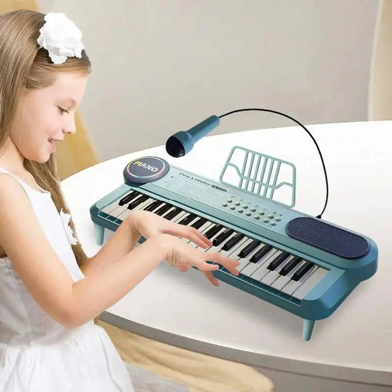 Teclado de juguete para niños, teclado musical de 37 teclas, teclado de Piano de aprendizaje interactivo, teclado de juguete para niños con micrófono para edades tempranas