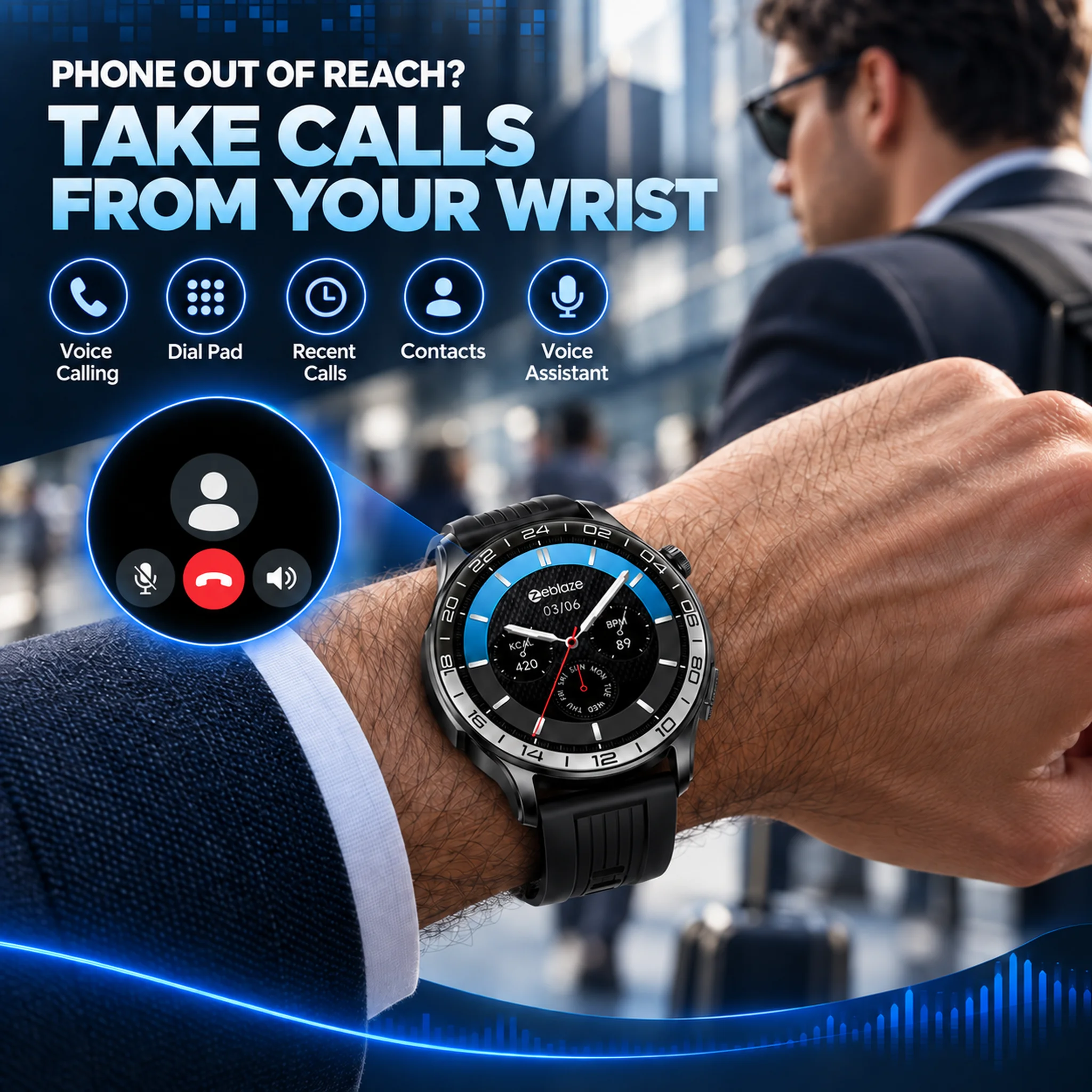 Zeblaze BTALK 4 Pro Smartwatch 1.43" AMOLED Pantalla Siempre Activa Llamada Bluetooth Teclado Batería 21 Días IP68 Resistente Agua Ritmo Cardíaco SpO2 Sueño 300+ Esferas Reloj Inteligente Deportivo Hombre Mujer