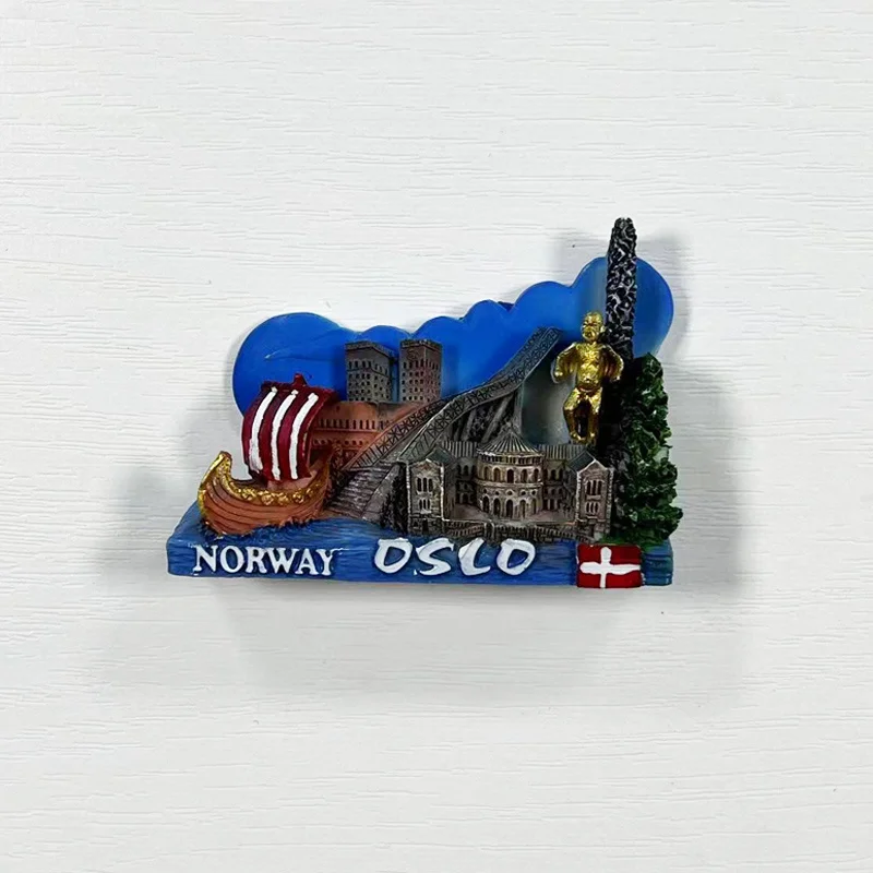 Norwegian Oscar Haussmann Beachfront Building Castle Magnetic Fridge Magnet Internet Celebrity Creative Home 3D Decorative Magne