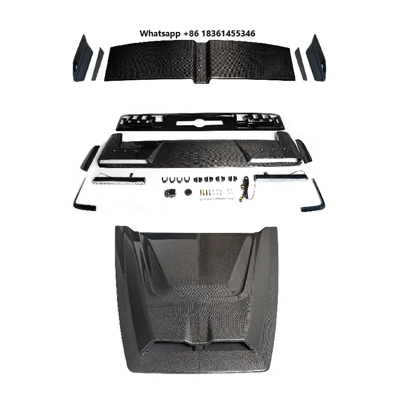 

2025 G CLASS W465 G63 B700 B800 DRY CARBON FIBER HOOD ROOF SPOILER REAR SPOILER W465 G63 B800 CARBON BODY KITS ENGINE COVER