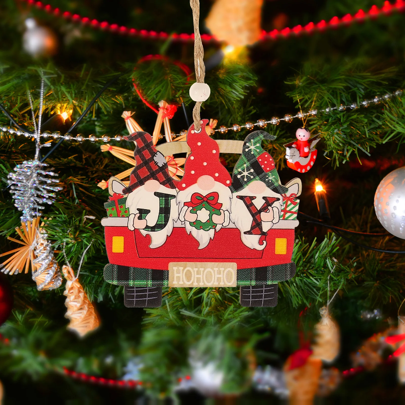 

3Pcs Christmas Wooden Hanging Ornaments Smooth Wood Xmas Tree Decorations Door Sign Xmas Party Decor Indoor Outdoor