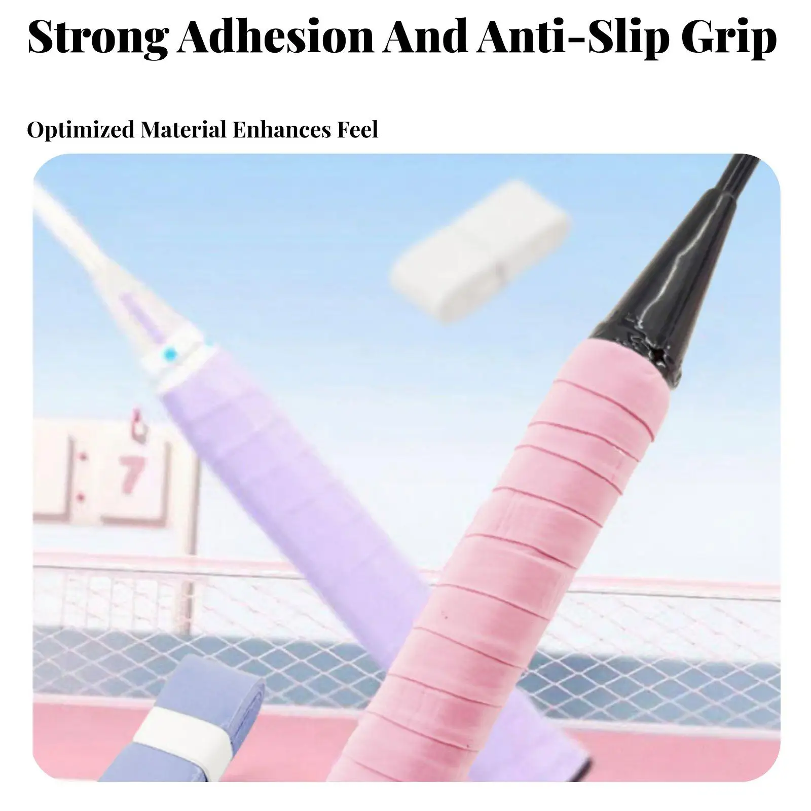 Badminton Racket Racket Grip Tacky Feel Tennis Racket Grip Tape Breathable Sweat-Absorbent Handle Wrap for Athletes, Coaches,