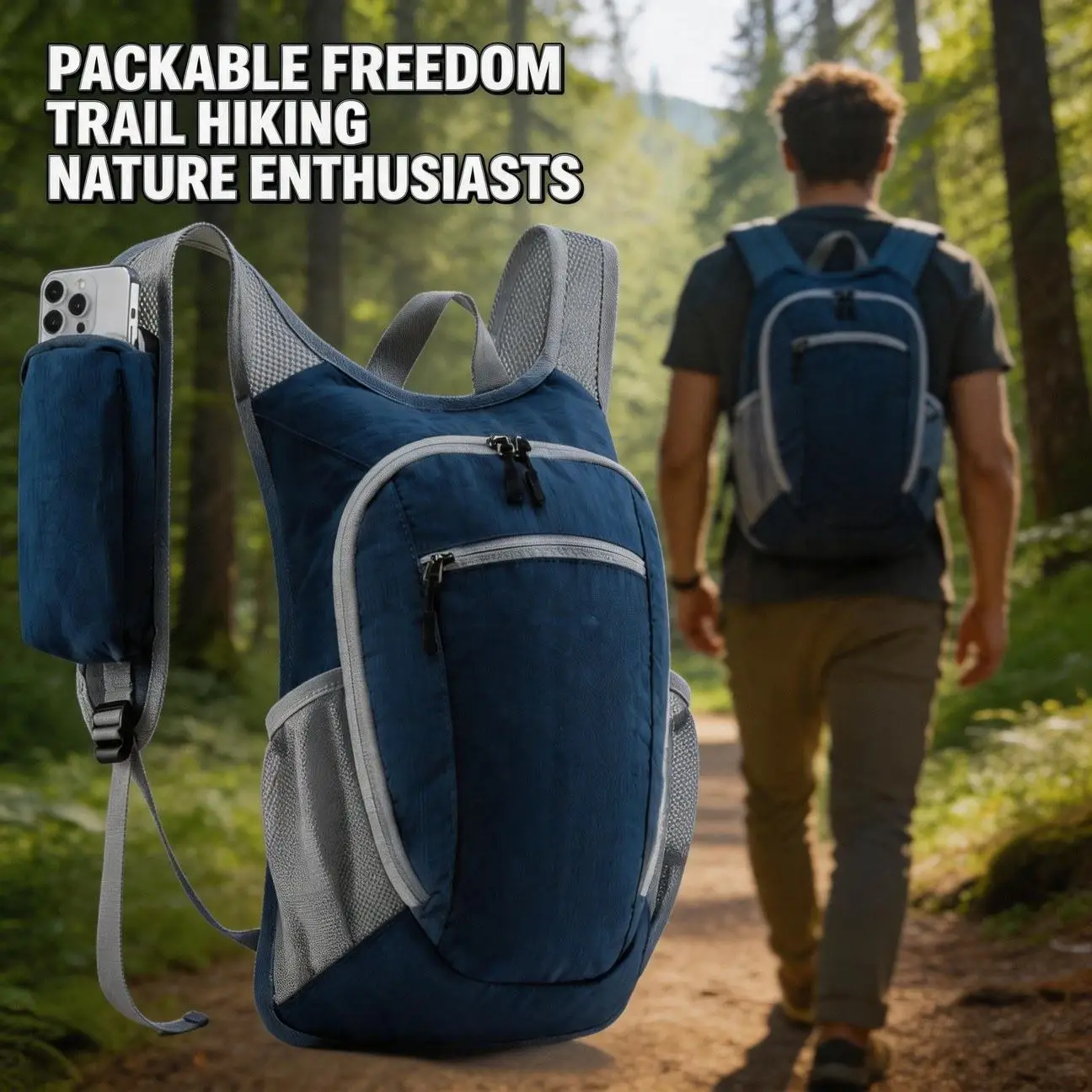 Classic Small Capacity One Day Lightweight Hiking Travel Backpack Foldable Storage With Storage Bag for Daily Commute