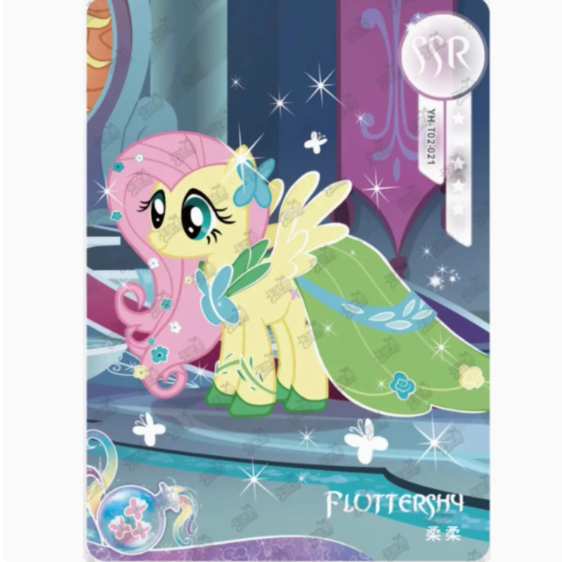 Hasbro-tarjeta My Little Pony auténtica, arcoíris SSR Fluttershy Rarity, periférico de animé para chica, colección de regalos de cumpleaños y Navidad