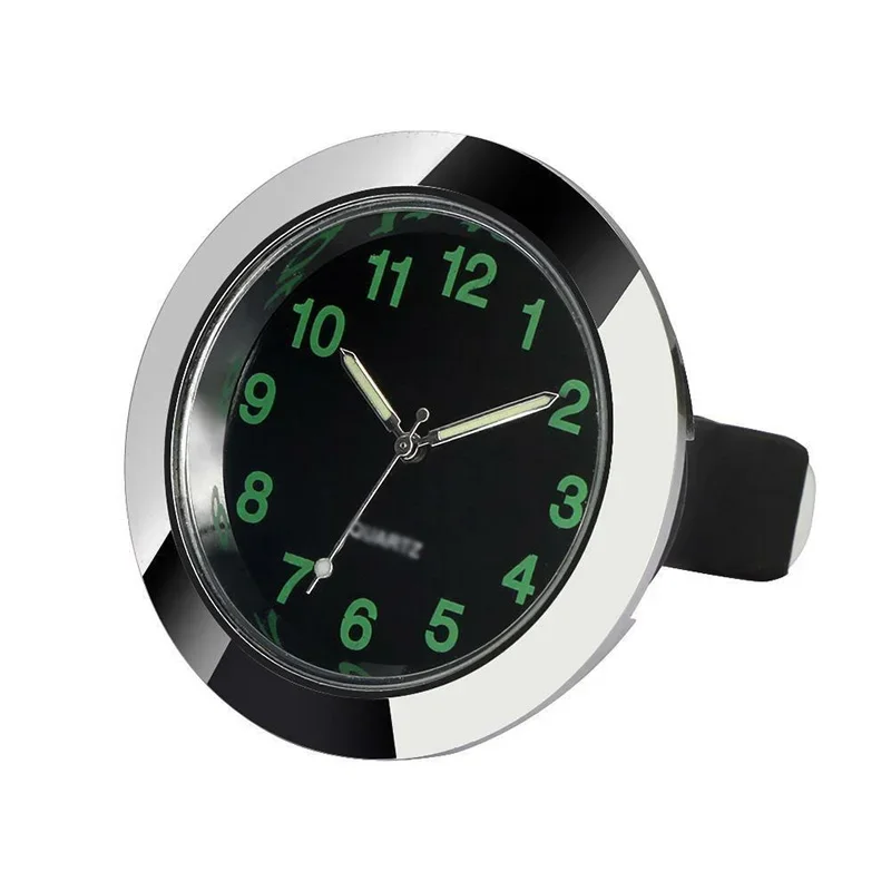 

Auto Car Clock Dashboard Interior Mini Quartz Silver With Double-sided Tape Air Vent Chrome Metal Clip Exhaust