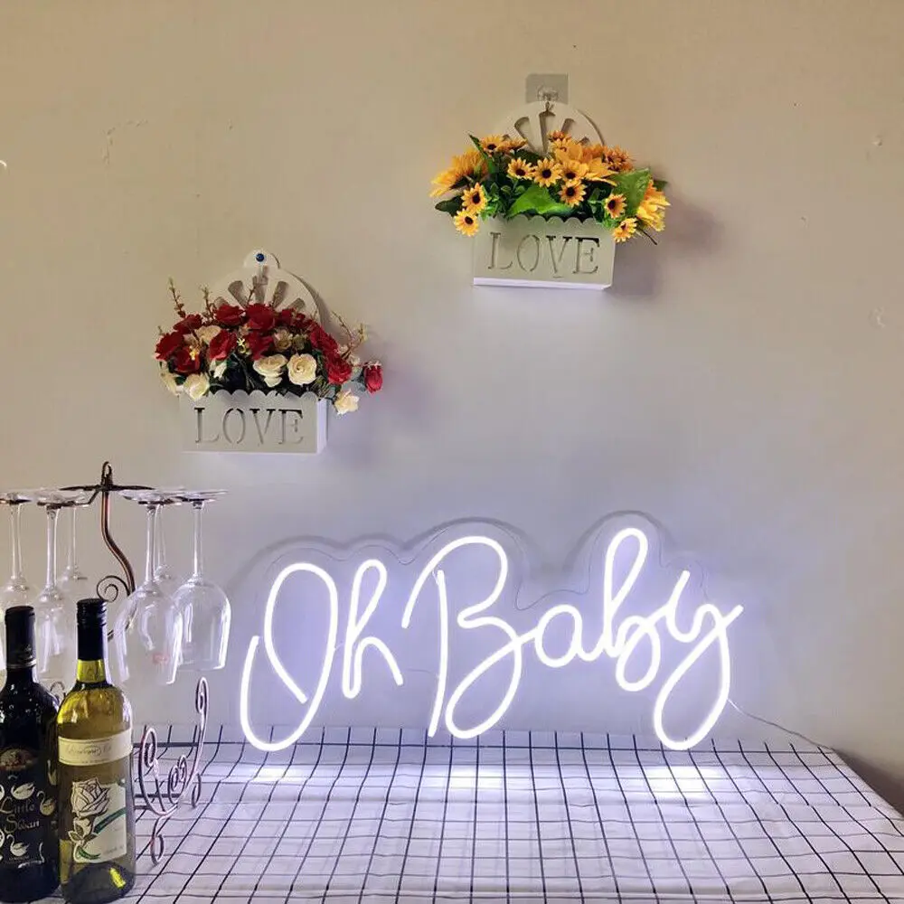 

Oh Baby Neon Sign LED Bedroom Children's Room Customized Neon Baby Room Decoration Girl's Birthday Proposal Ornaments