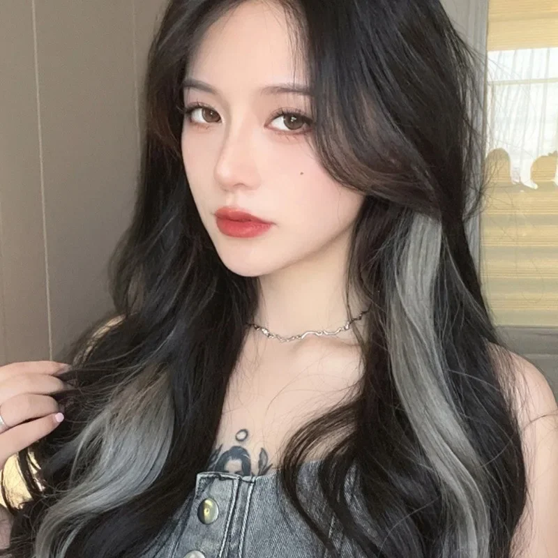 الباروكات الاصطناعية 1 زوج 50 سنتيمتر موضة قطعة واحدة مجعد قليلا يسلط الضوء على شعر مستعار طبيعي سلس إكسسوارات الشعر #3