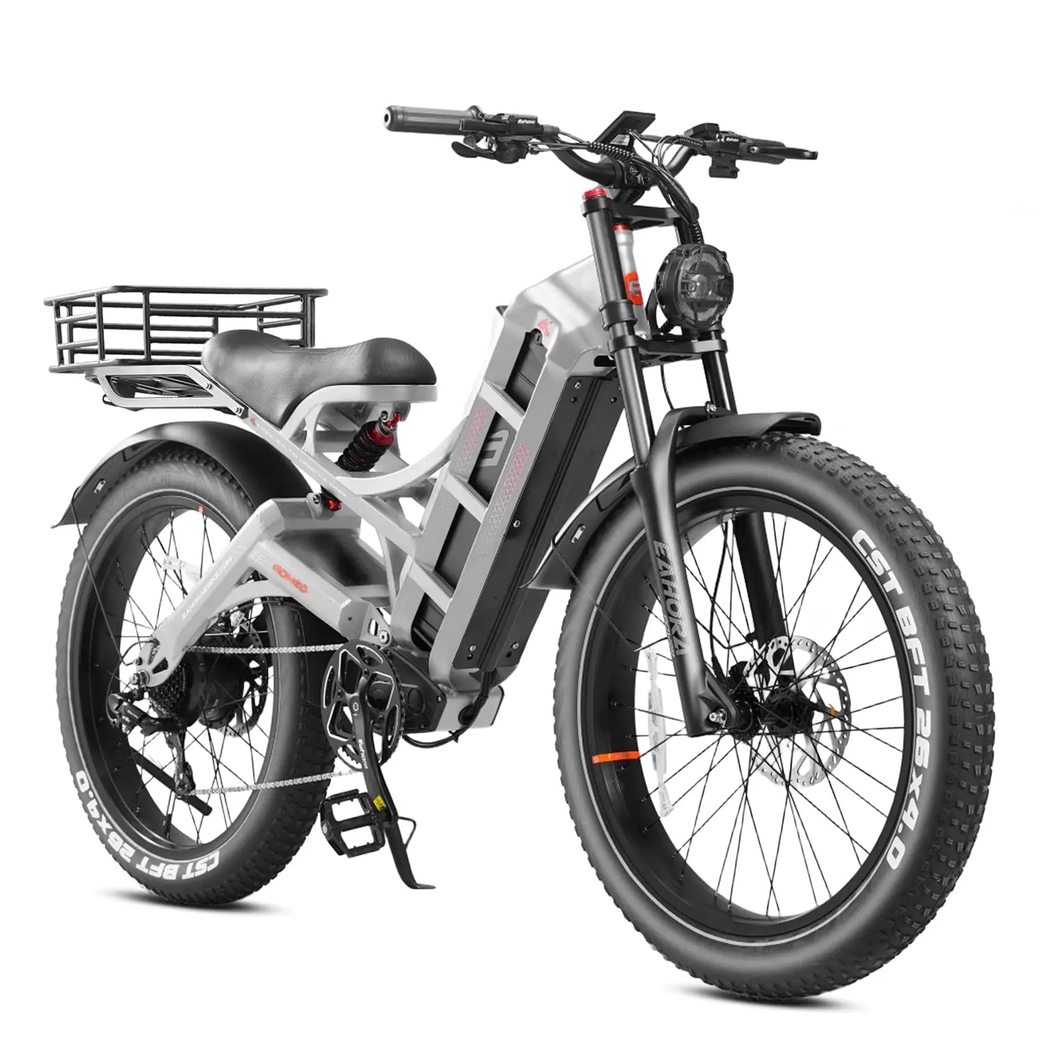 Electric Bike 50Mph 5600W Dual Motor 60V 80Ah 250Miles Range 26'' Fat Tire Full Suspension Mountain Bike Off-Road, Customized