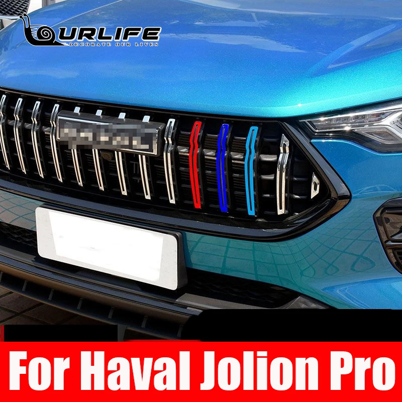 

For Haval Jolion Pro Tri-color grille decoration strip frame Car Front Grille Brightwork Modification Decorative Protection